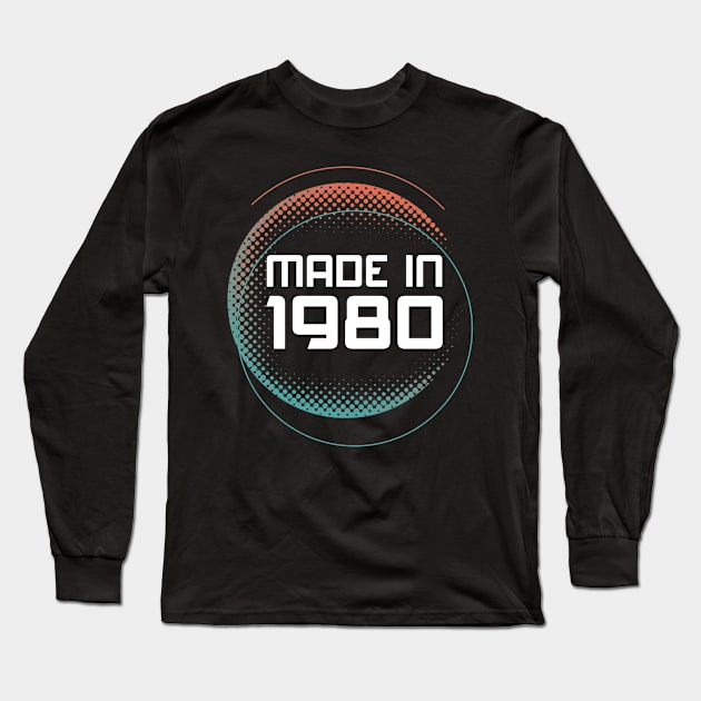 Made in 1980 Long Sleeve T-Shirt by CardRingDesign